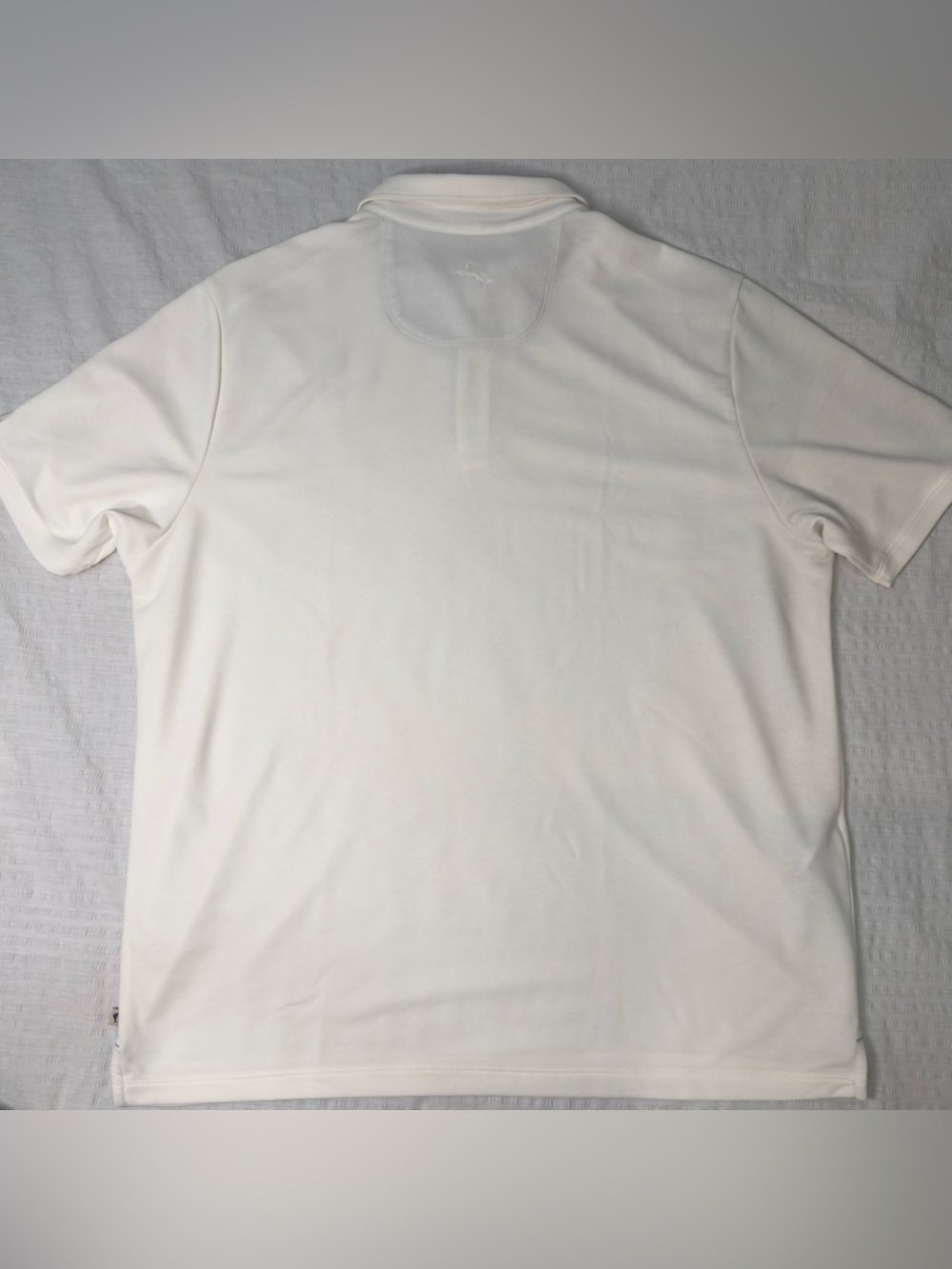 Tommy Bahama Men's Cream/White Polo Shirt - Picture 3 of 4